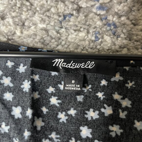 Madewell Dress Womens 8 Floral Long Sleeve Mini Lenzing Viscose Button Front - Picture 7 of 11